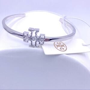 NWT Tory Burch Silver Cut Out Double T Cuff Bracelet